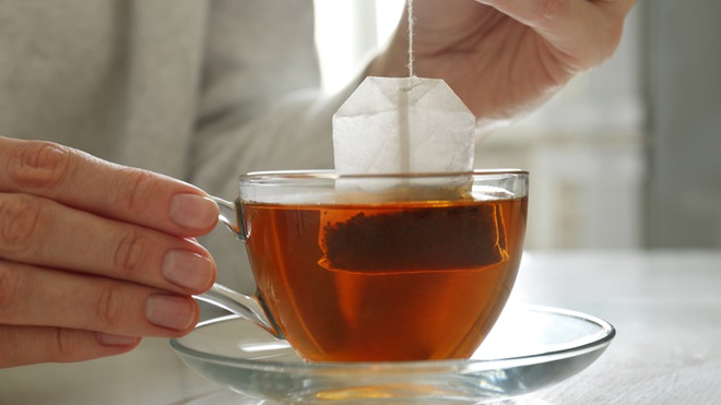 making a cup of tea with a tea bag